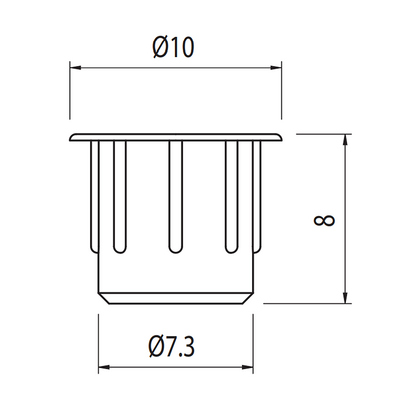 60-508-0 MODULAR SOLUTIONS ALUMINUM  CAP 8MM DIAMETER GRAY